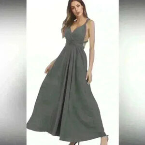 Elegant Gray Maxi Dress